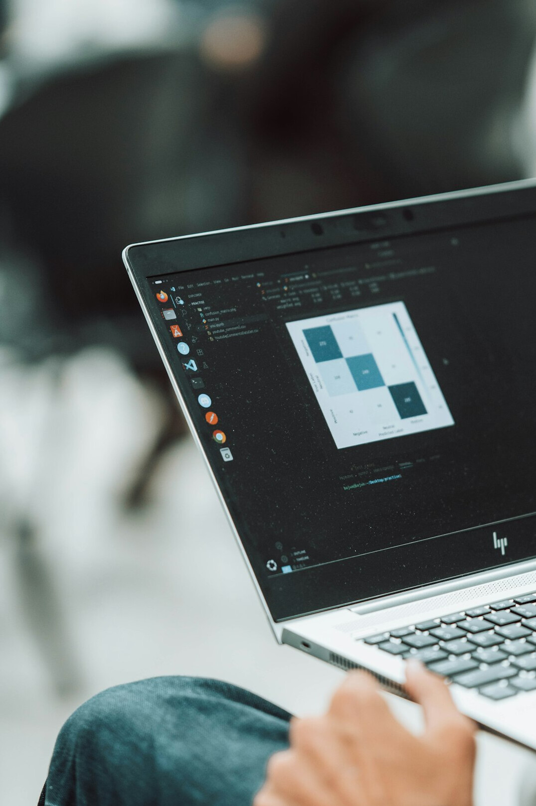 person learning programming on laptop