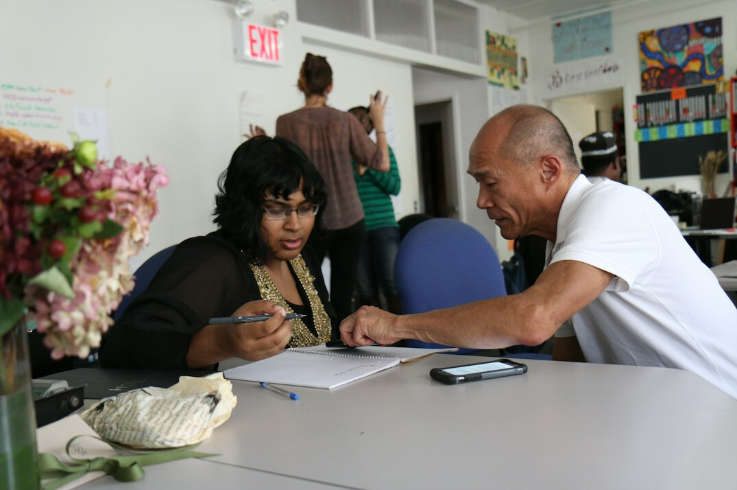 mentor helping student